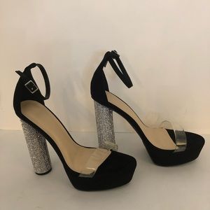 Wild Diva Jeweled Heel Platform sandals 7